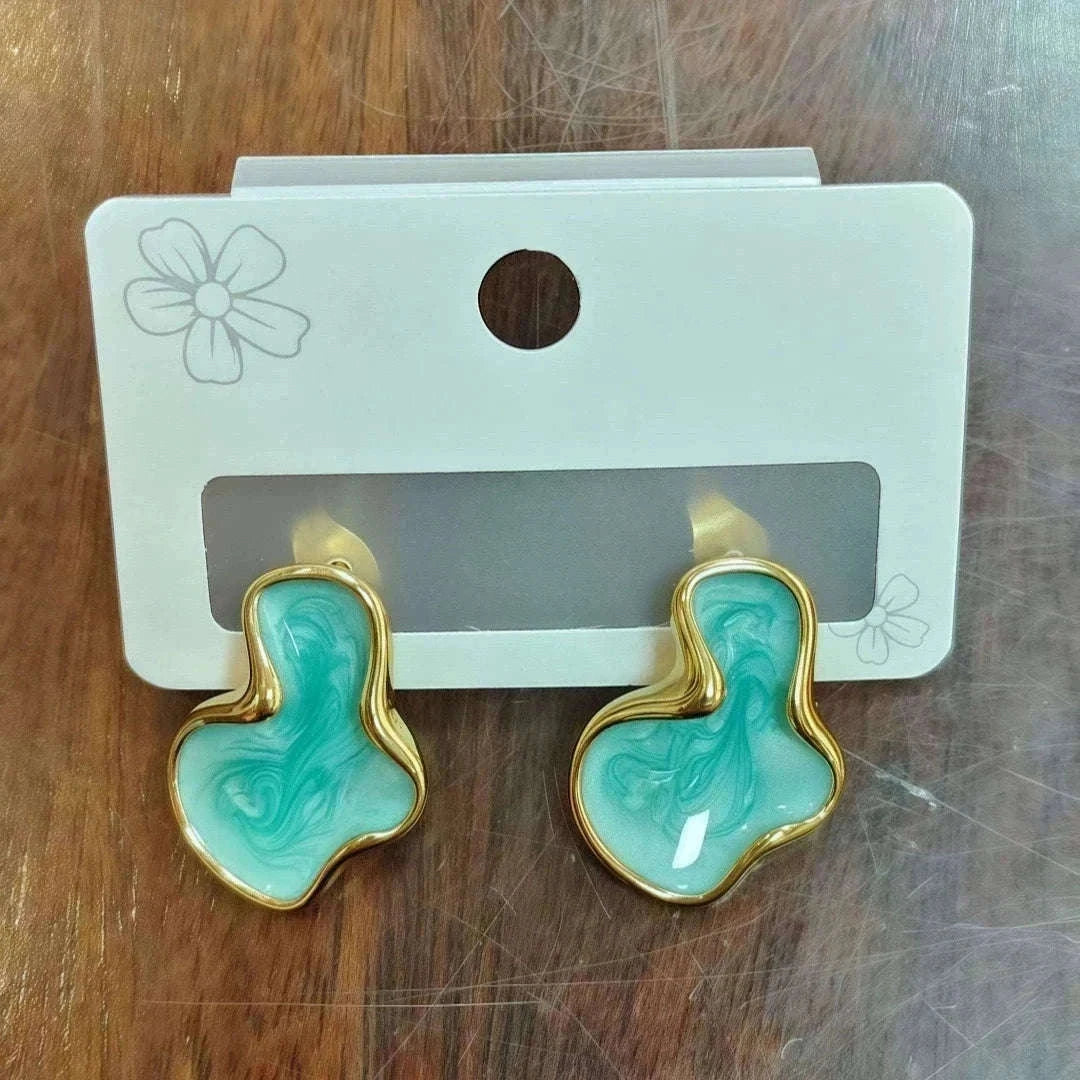 Alien Cloud Earrings – Abstract White Studs for Women-ES4044