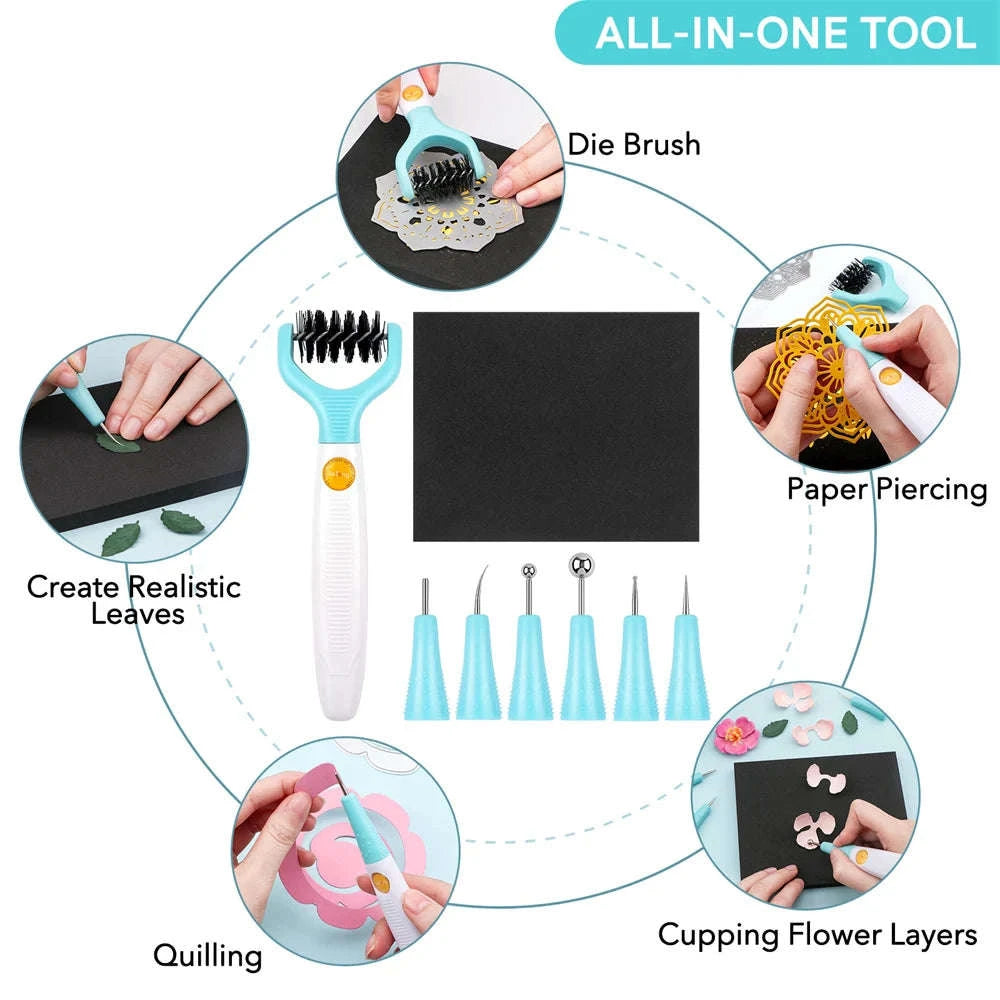 All-in-One Paper Flower Sculpting Tool Kit with 7 Interchangeable Tips-1 / United States