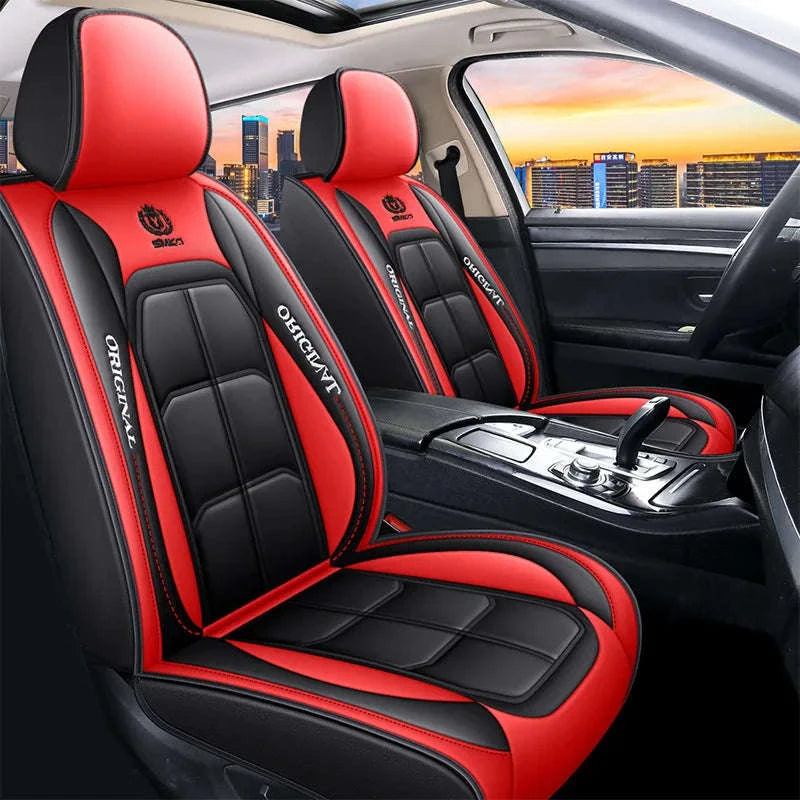 All-Inclusive Leather Car Seat Cover-red 1pcs / China Mainland