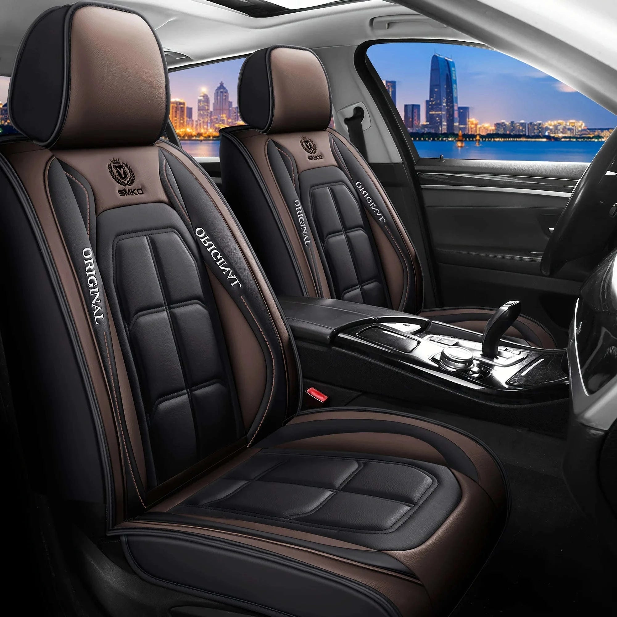 All-Inclusive Leather Car Seat Cover-red 1pcs / China Mainland