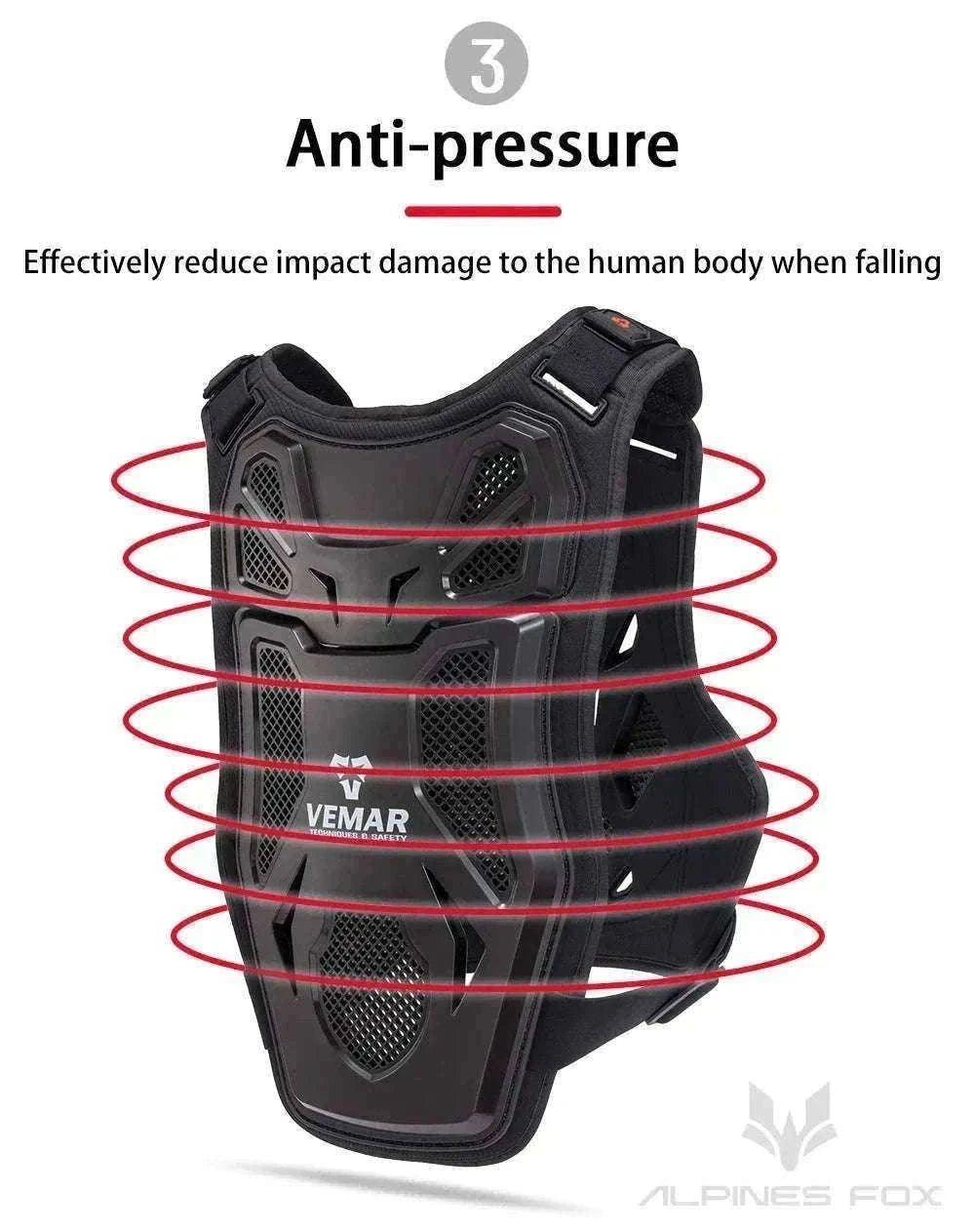 All-Season Motocross Armor Vest Chest & Back Protector Gear-White / M-L