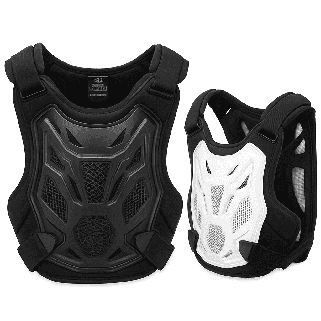 All-Season Motocross Armor Vest Chest & Back Protector Gear-White / M-L