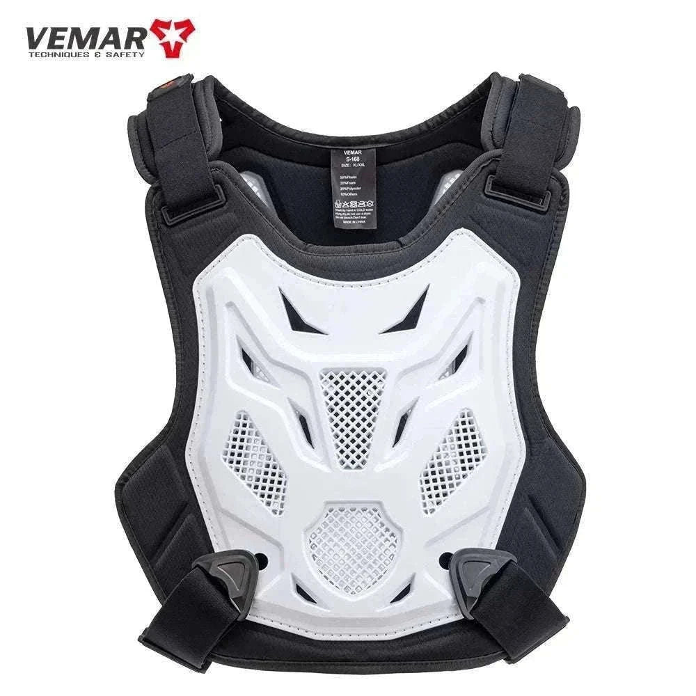 All-Season Motocross Armor Vest Chest & Back Protector Gear-White / M-L