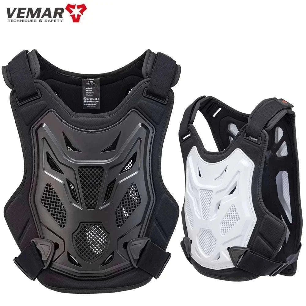 All-Season Motocross Armor Vest Chest & Back Protector Gear-White / M-L