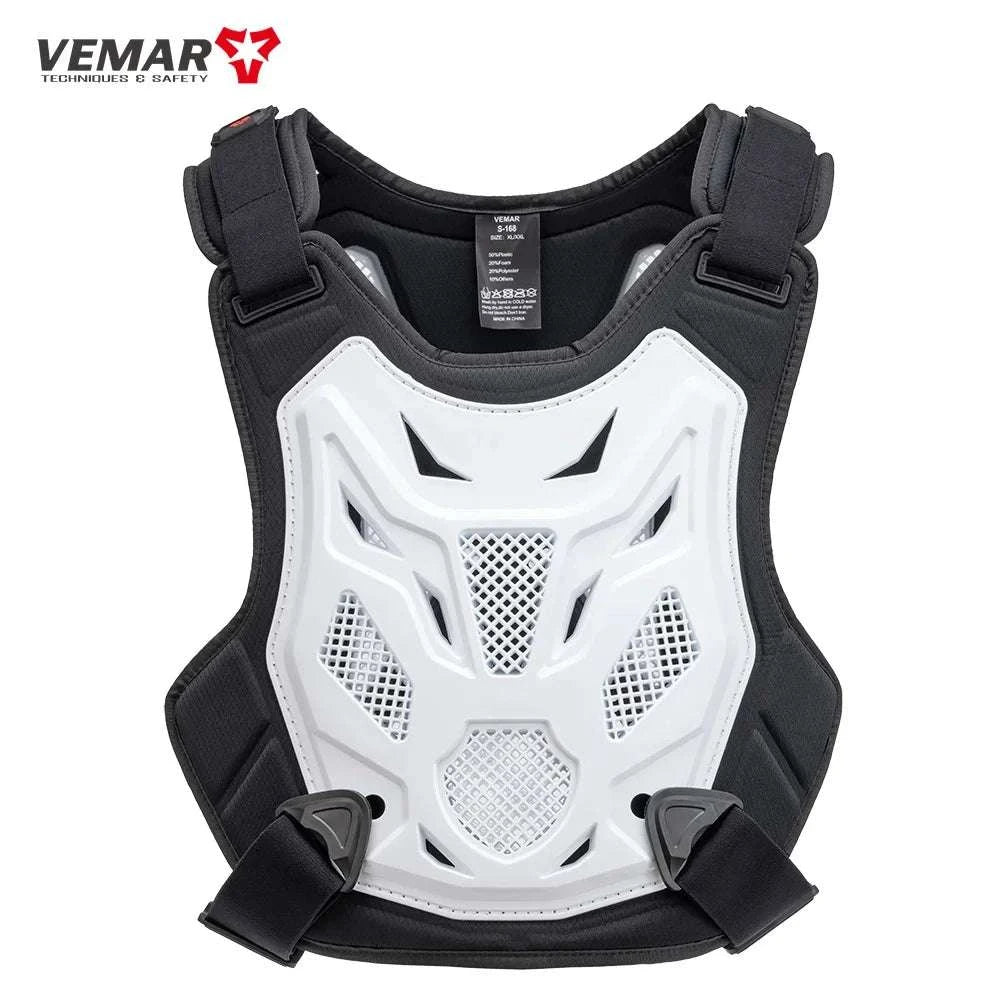 All-Season Motocross Armor Vest Chest & Back Protector Gear-White / M-L