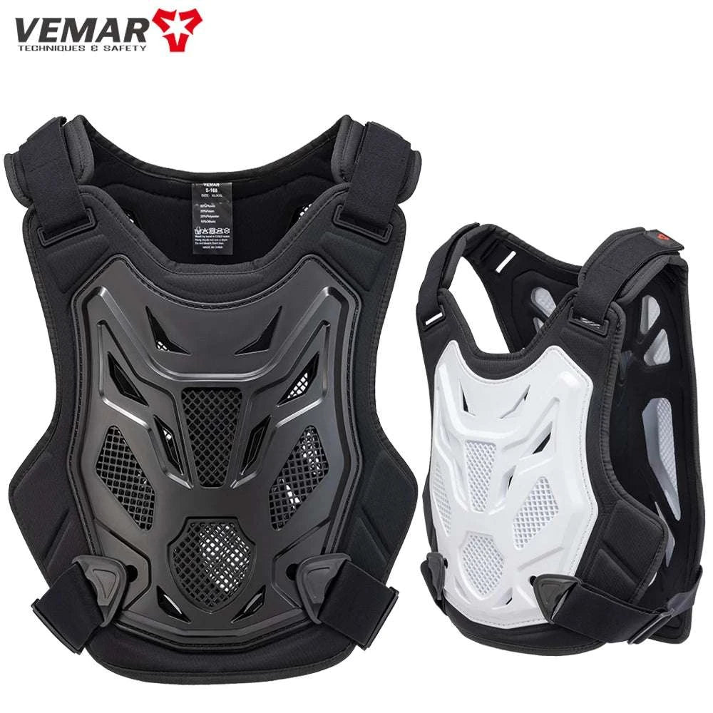 All-Season Motocross Armor Vest Chest & Back Protector Gear-White / M-L