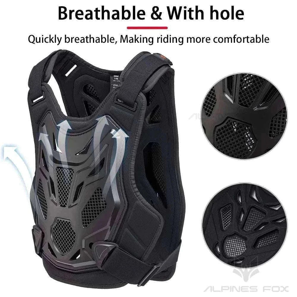 All-Season Motocross Armor Vest Chest & Back Protector Gear-White / M-L
