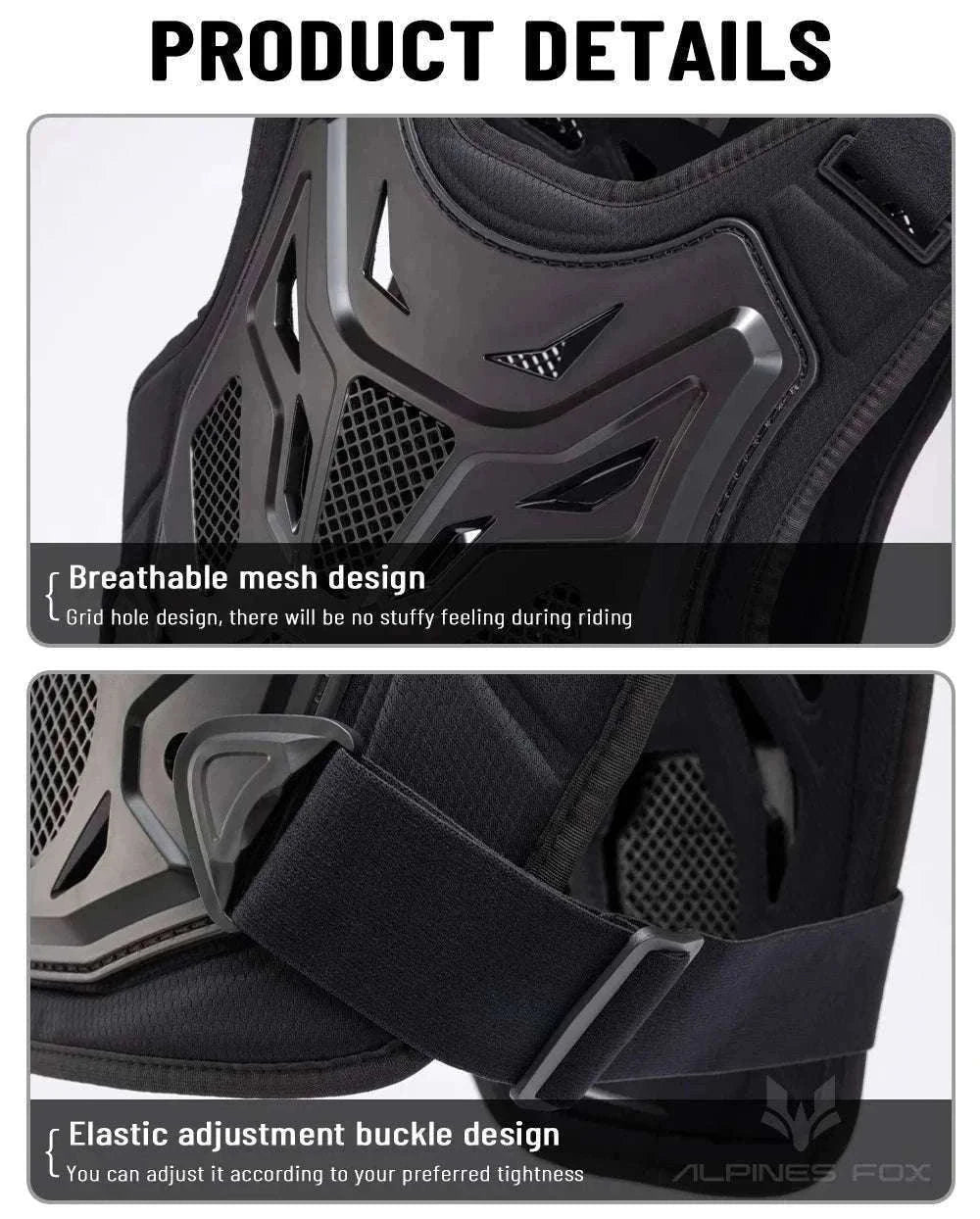 All-Season Motocross Armor Vest Chest & Back Protector Gear-White / M-L