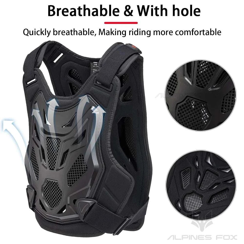 All-Season Motocross Armor Vest Chest & Back Protector Gear-White / M-L