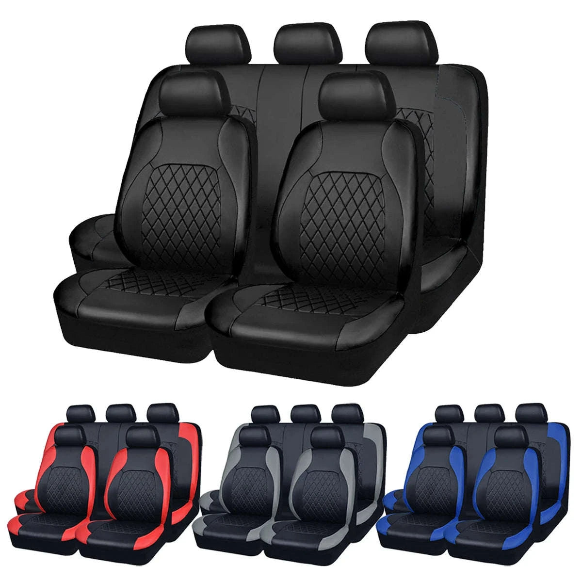 All-Season Quilted PU Leather Car Seat Cover-AE-2041-BL