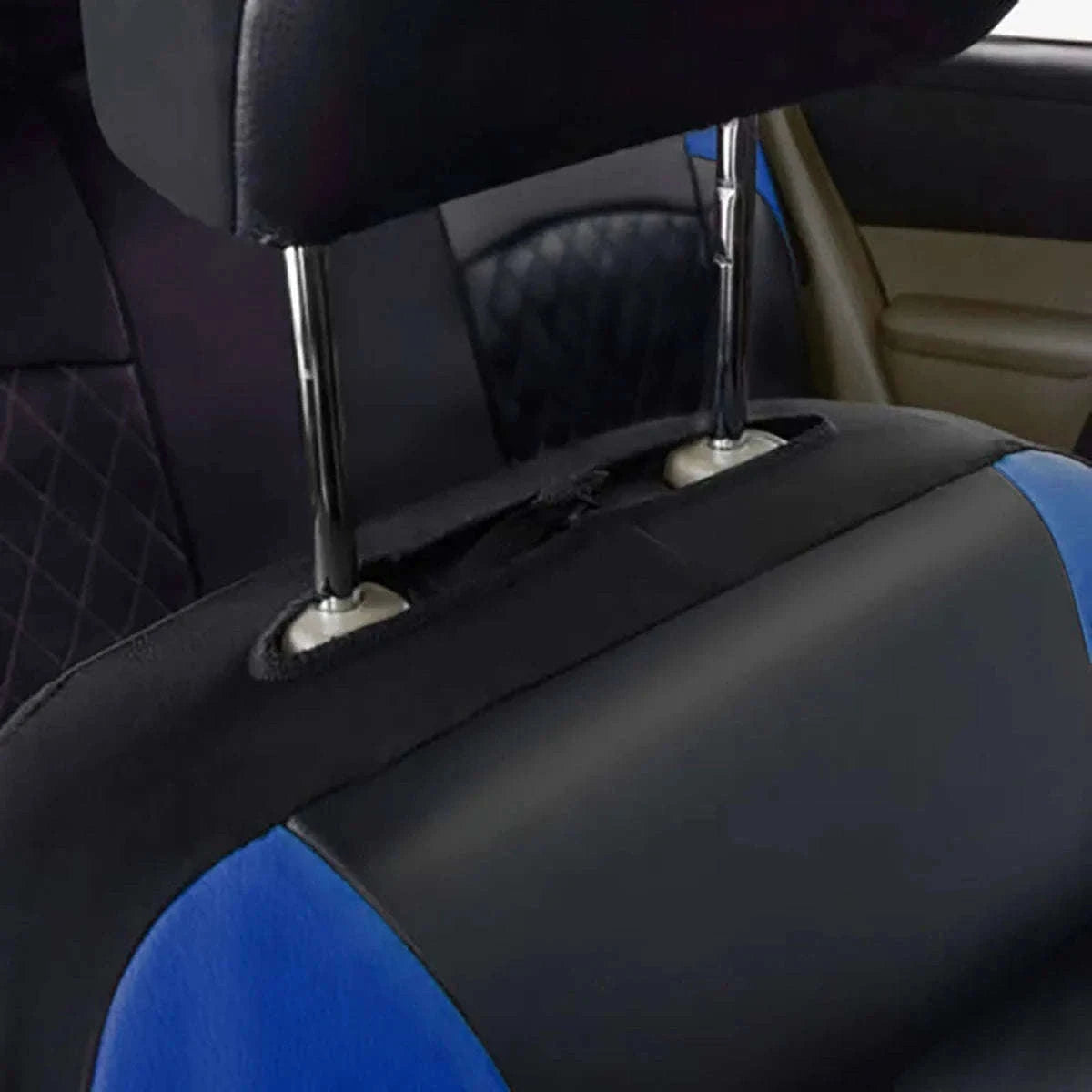 All-Season Quilted PU Leather Car Seat Cover Set-AE-2041-BL