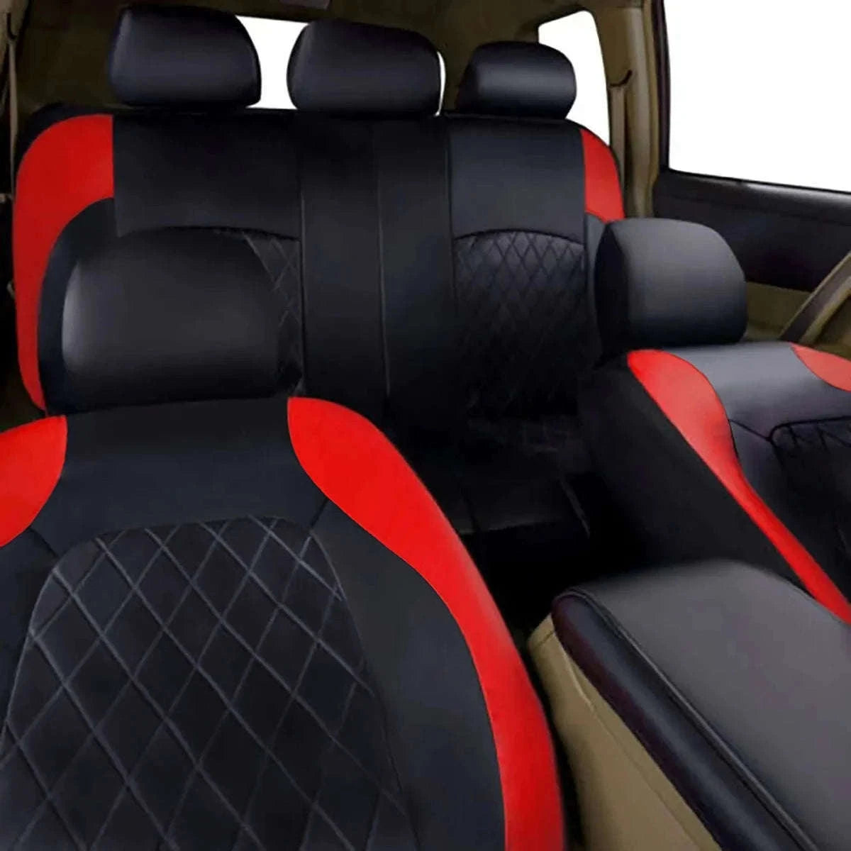 All-Season Quilted PU Leather Car Seat Cover Set-AE-2041-BL