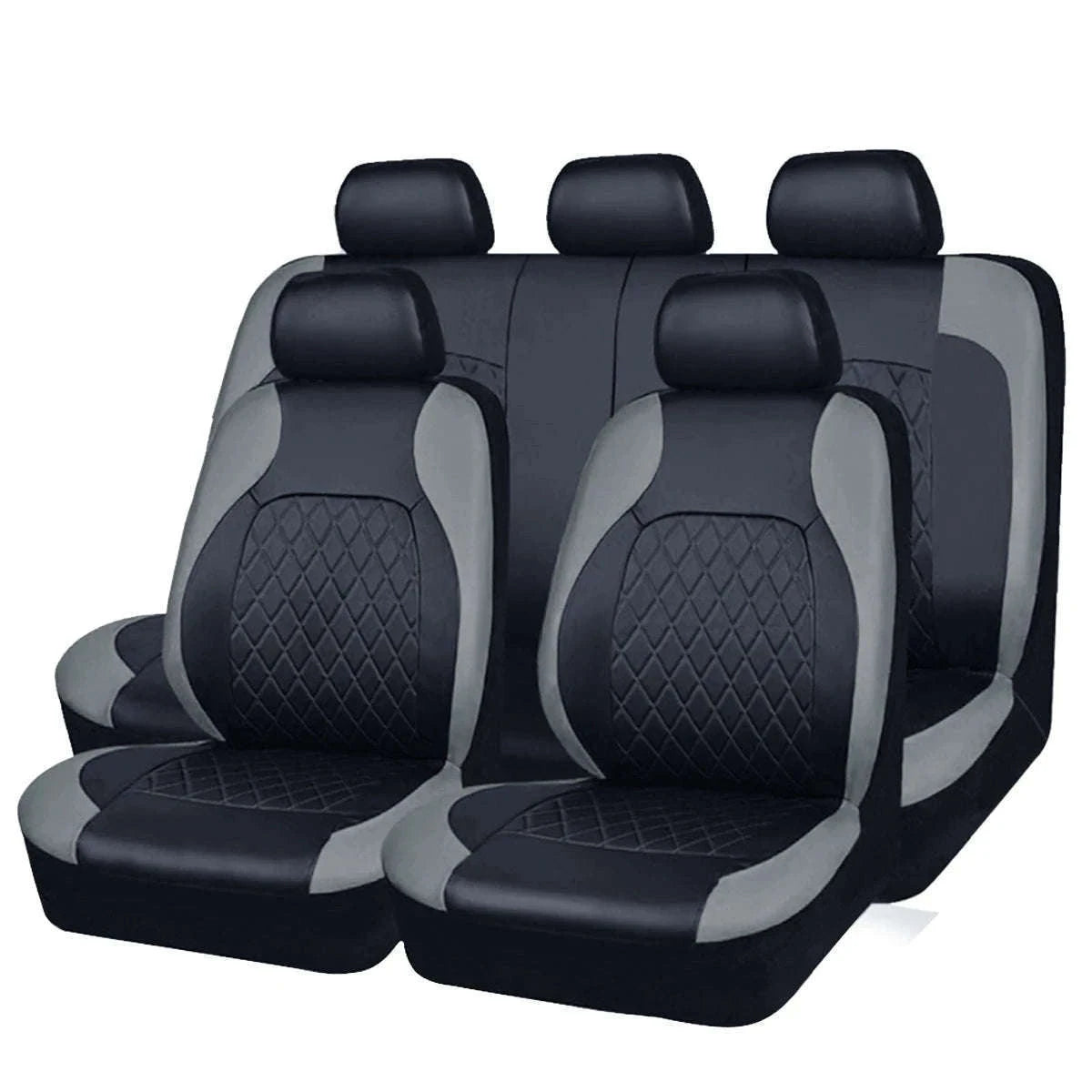 All-Season Quilted PU Leather Car Seat Cover Set-AE-2041-BL