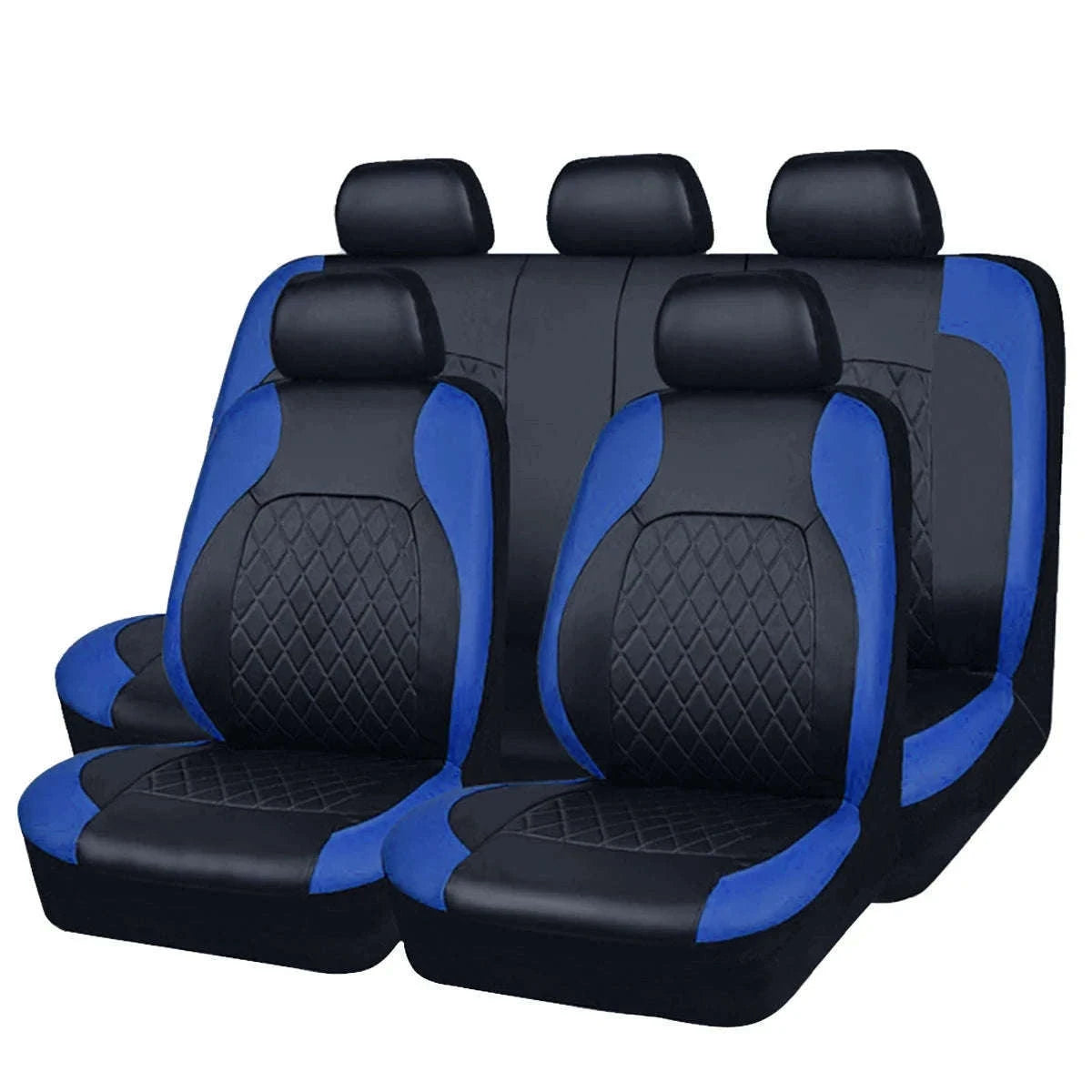 All-Season Quilted PU Leather Car Seat Cover Set-AE-2041-BL