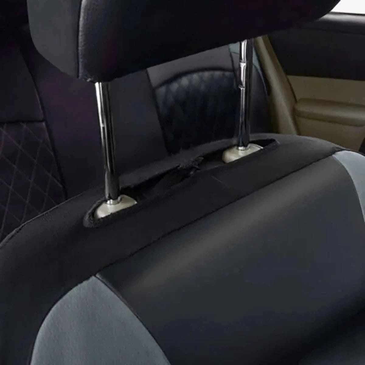 All-Season Quilted PU Leather Car Seat Cover Set-AE-2041-BL