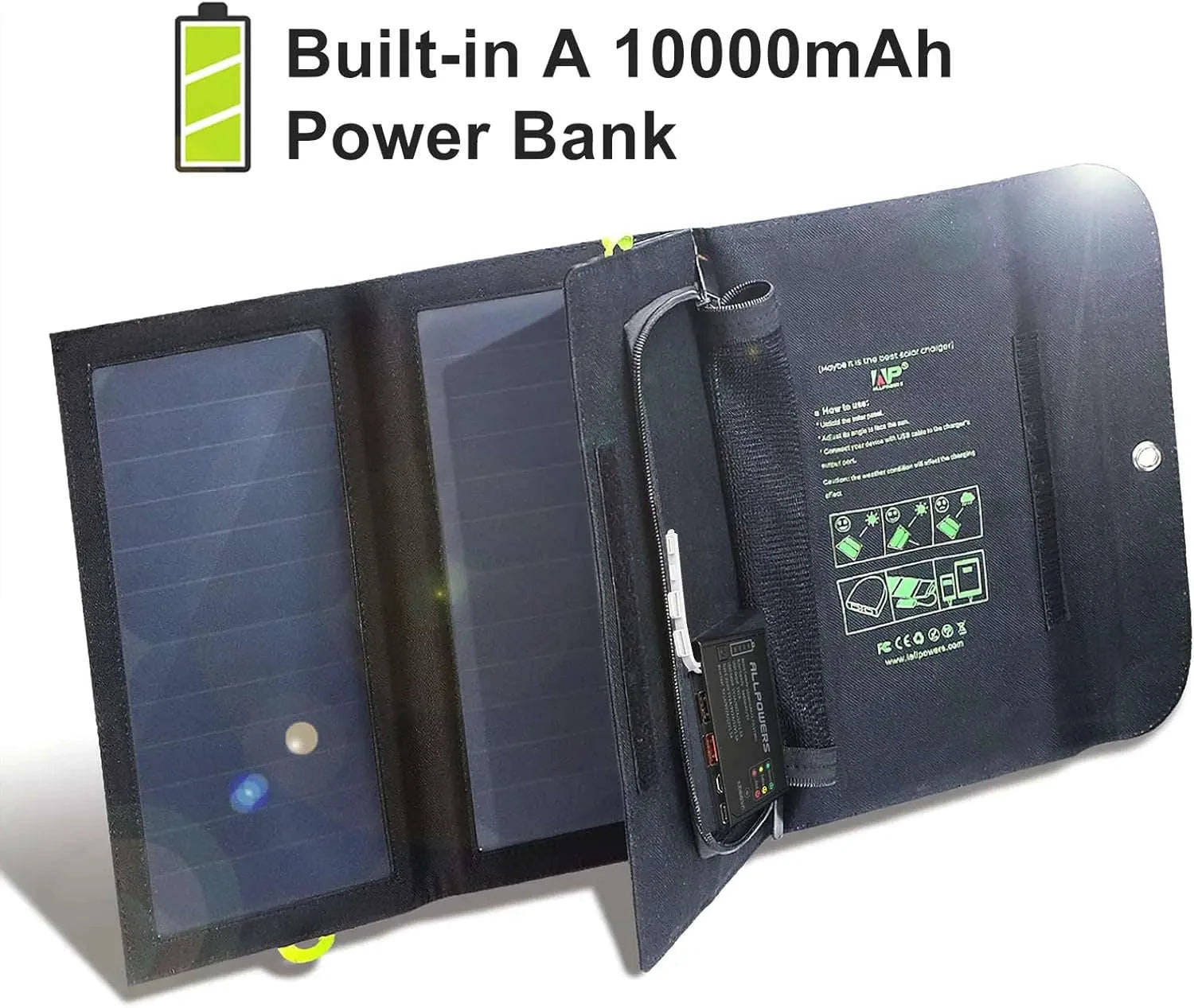 ALLPOWERS Foldable Solar Panel Charger with Battery 21W-5V10W / UNITED KINGDOM