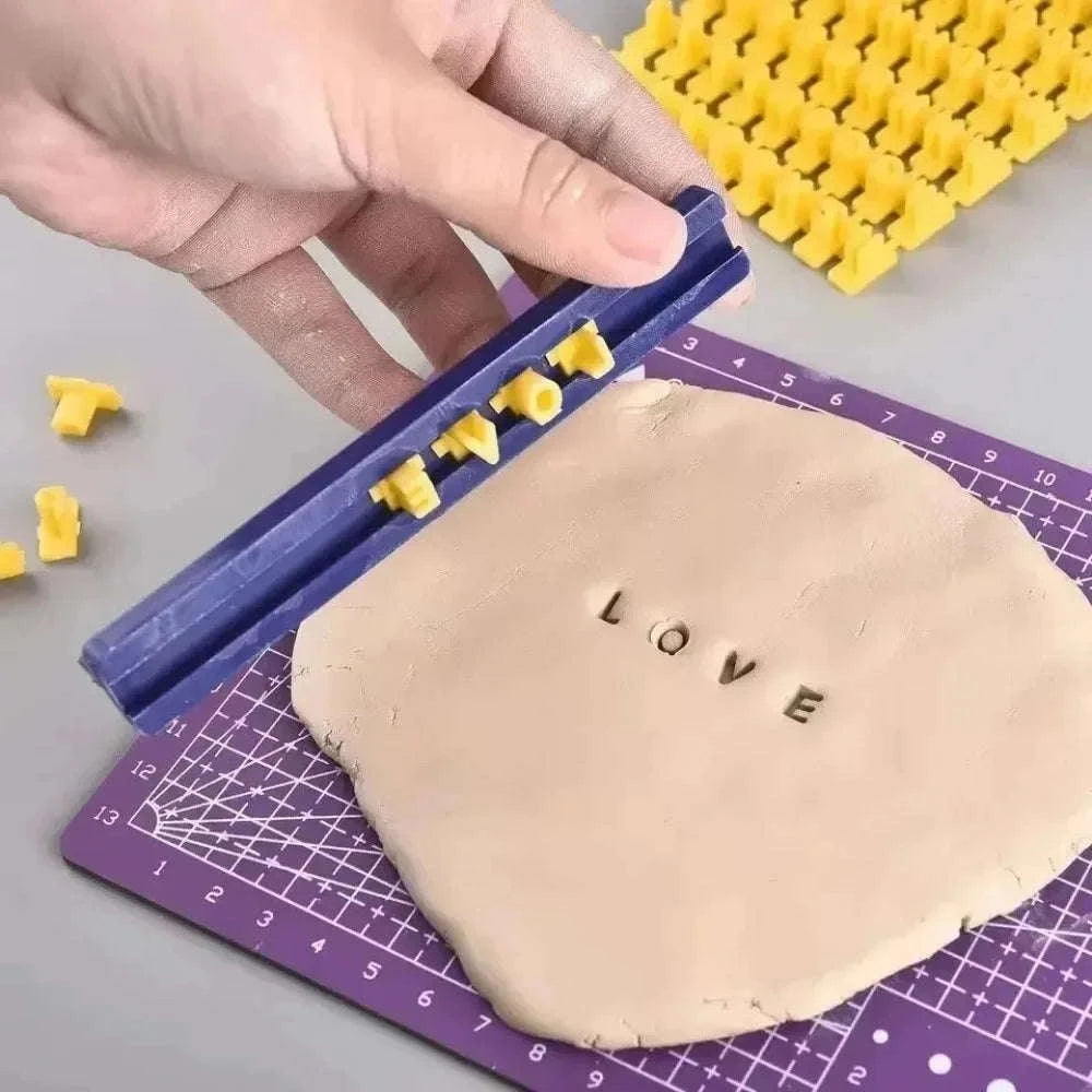 Alphabet & Number Clay Embosser Set for Pottery and DIY Projects-United States / Printing mold set