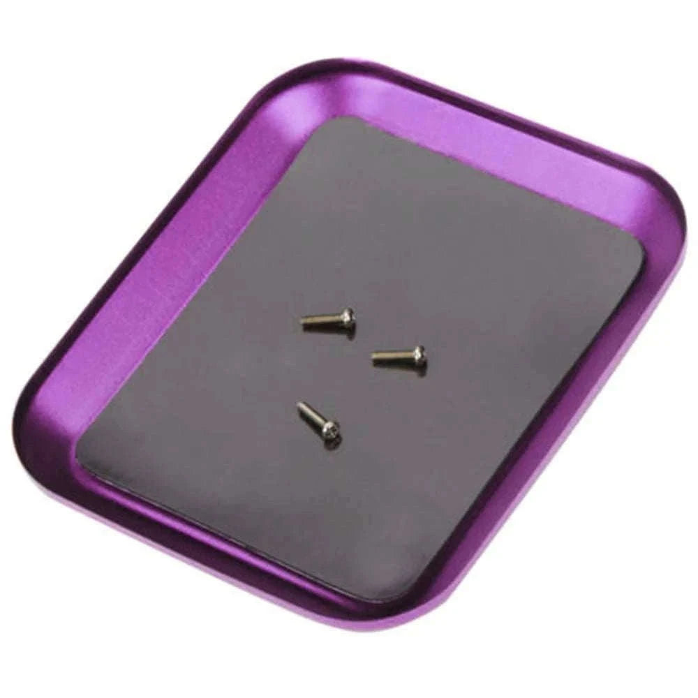 Aluminium Alloy Magnetic Screw Tray Plate for RC Repairs-Purple