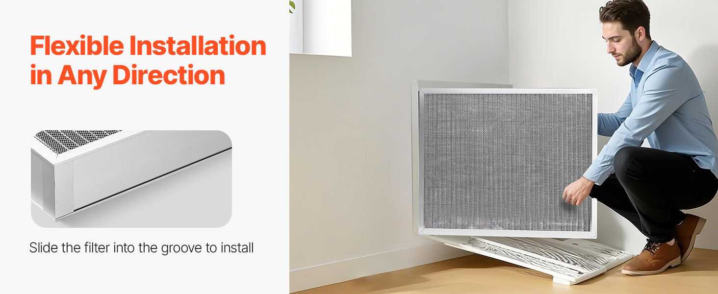 SucceBuy Electrostatic Air Filter Washable & Reusable Aluminum AC/HVAC Furnace Filter MERV 8 Long Lifetime Home or Office