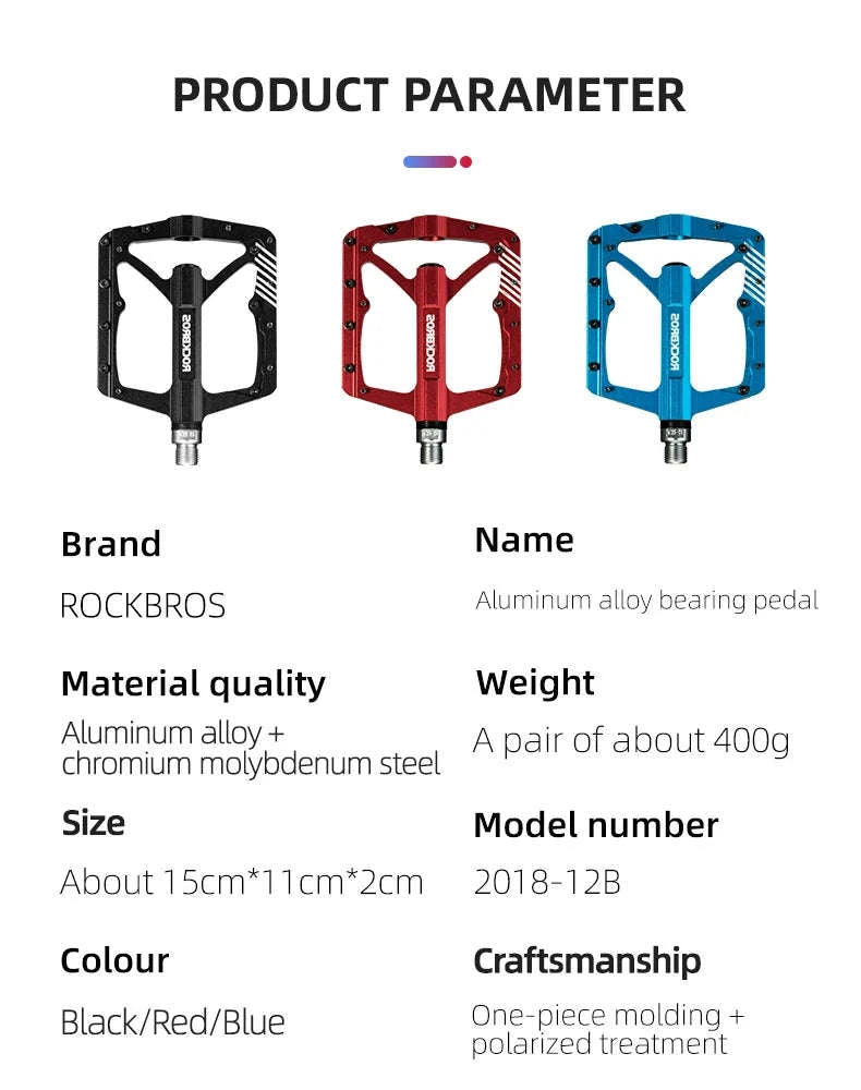 Aluminum Alloy Bike Pedals Anti-Slip Ultralight Sealed Bearing-2018-12BRD