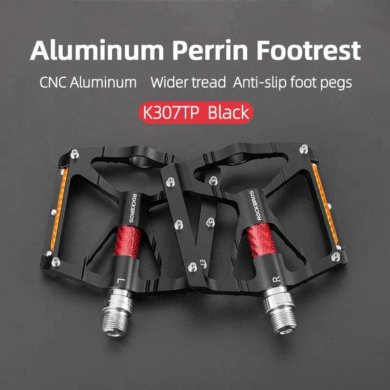 Aluminum Alloy Bike Pedals with Non-Slip Grip & Reflective Safety-K307PT Blue