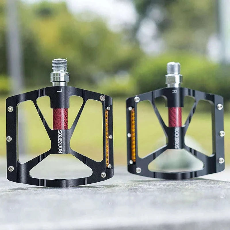 Aluminum Alloy Bike Pedals with Non-Slip Grip & Reflective Safety-K307PT Blue