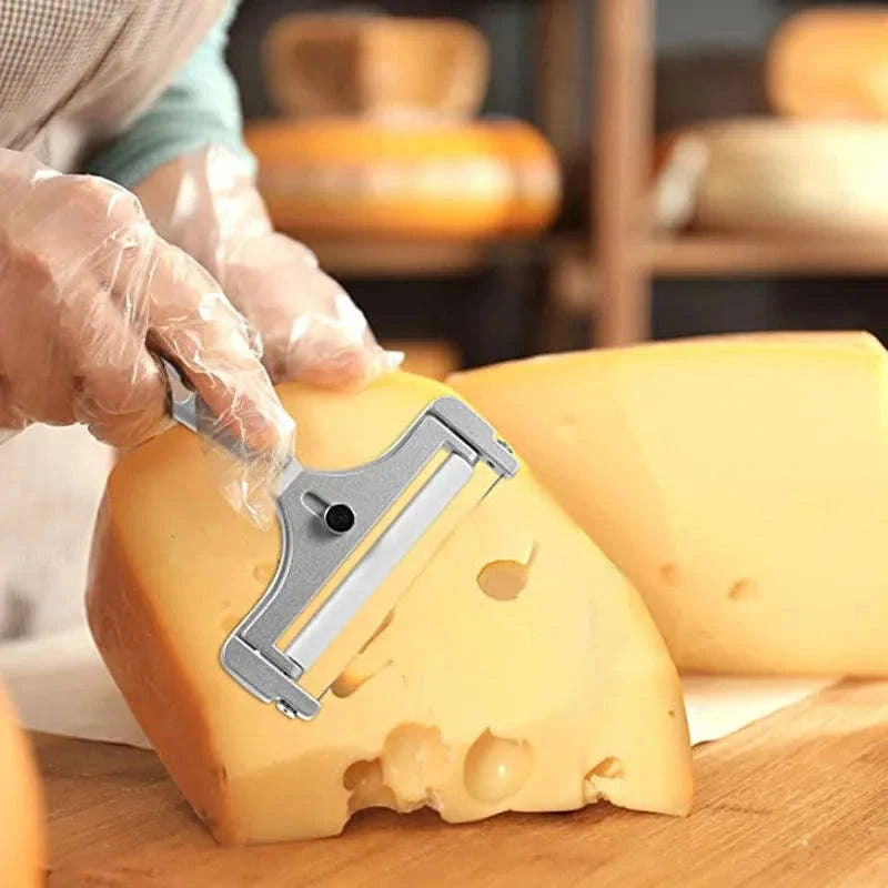 Aluminum Alloy Cheese Slicer with Wire Adjustable Thickness Cheese Butter Cutter for Soft and Semi-Hard Cheeses Kitchen Gadgets-1pc Cheese Slicer
