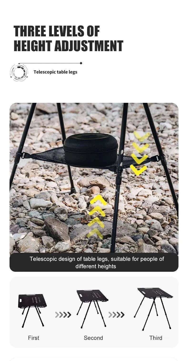Aluminum Alloy IGT Tactical Folding Table with Adjustable Legs-IGT Storage Rack
