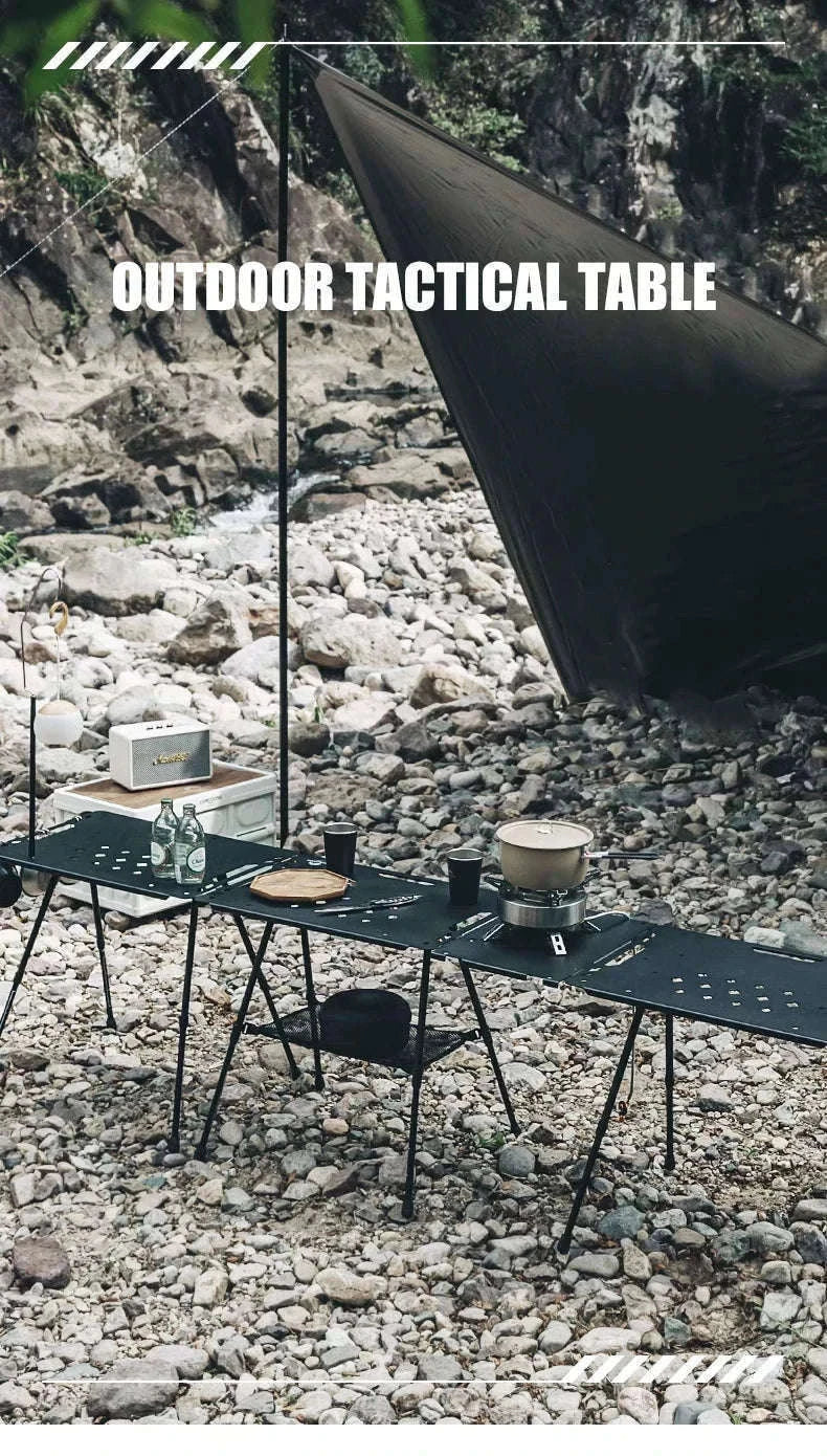 Aluminum Alloy IGT Tactical Folding Table with Adjustable Legs-IGT Storage Rack