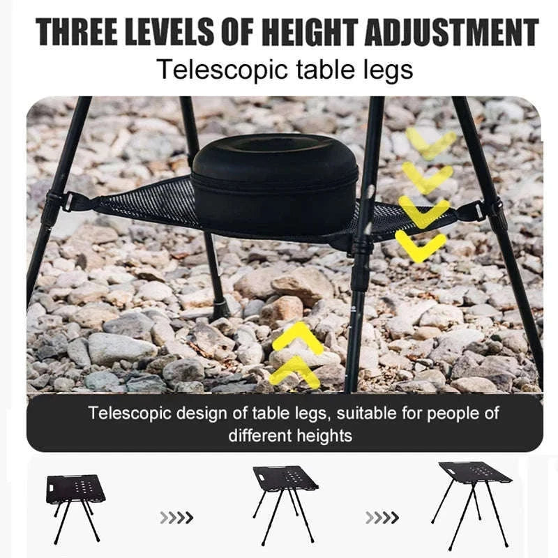 Aluminum Alloy IGT Tactical Folding Table with Adjustable Legs-IGT Storage Rack
