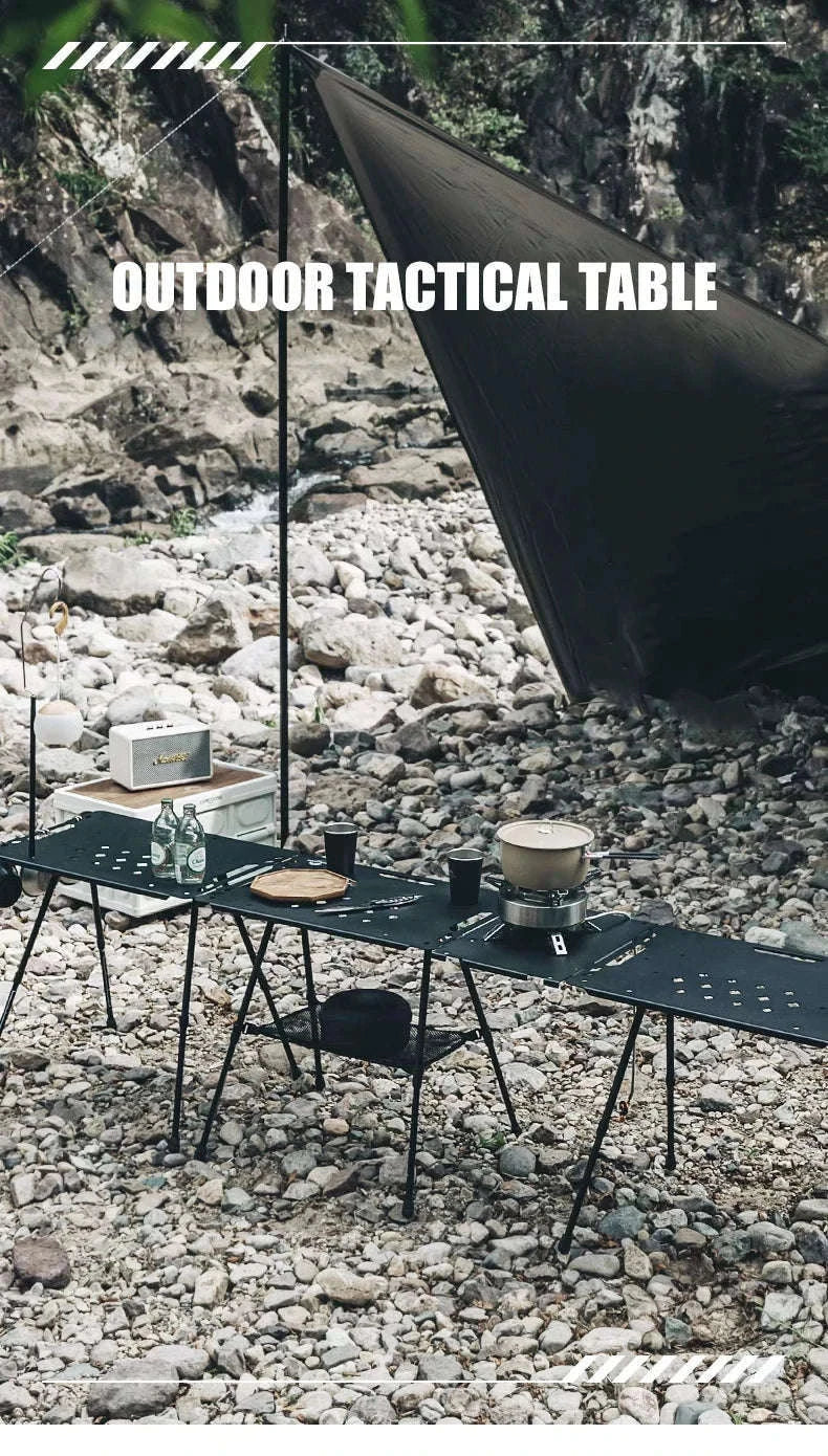 Aluminum Alloy IGT Tactical Folding Table with Adjustable Legs-IGT Storage Rack