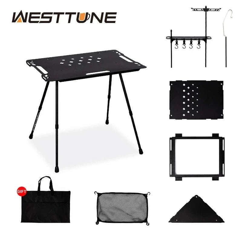 Aluminum Alloy IGT Tactical Folding Table with Adjustable Legs-IGT Storage Rack