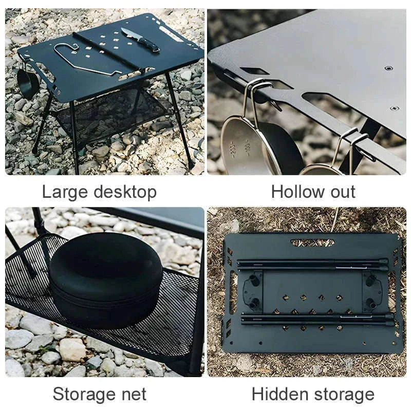 Aluminum Alloy IGT Tactical Folding Table with Adjustable Legs-IGT Storage Rack