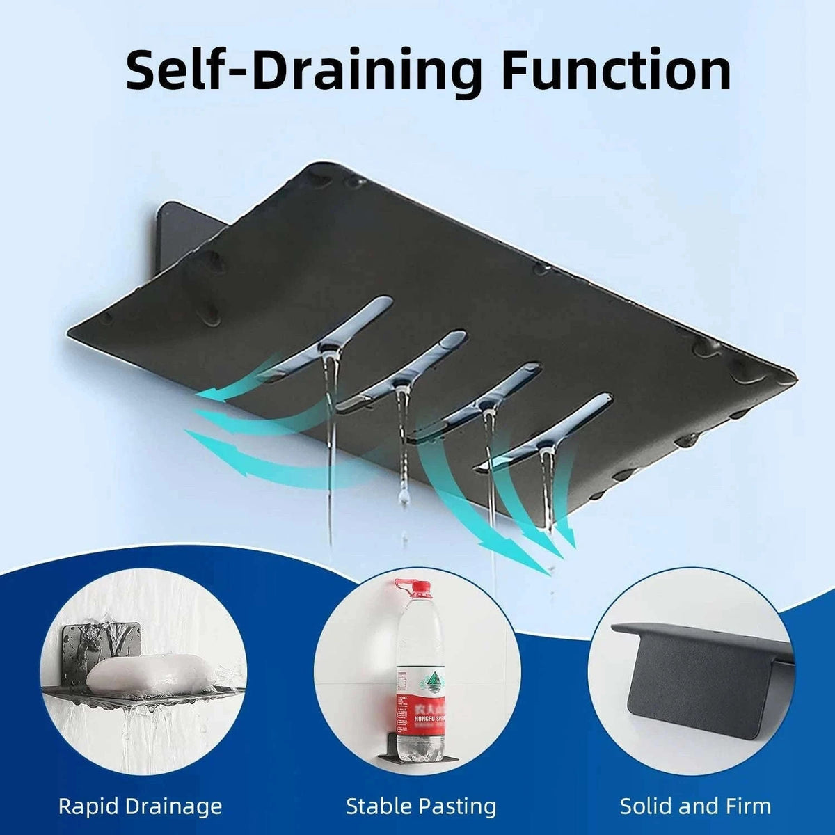Aluminum Alloy Wall Mounted Soap Holder for Dry, Tidy Sinks-Gray explosion