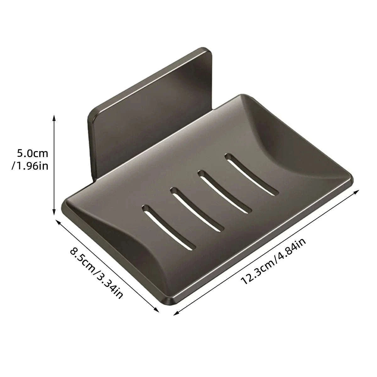 Aluminum Alloy Wall Mounted Soap Holder for Dry, Tidy Sinks-Gray explosion