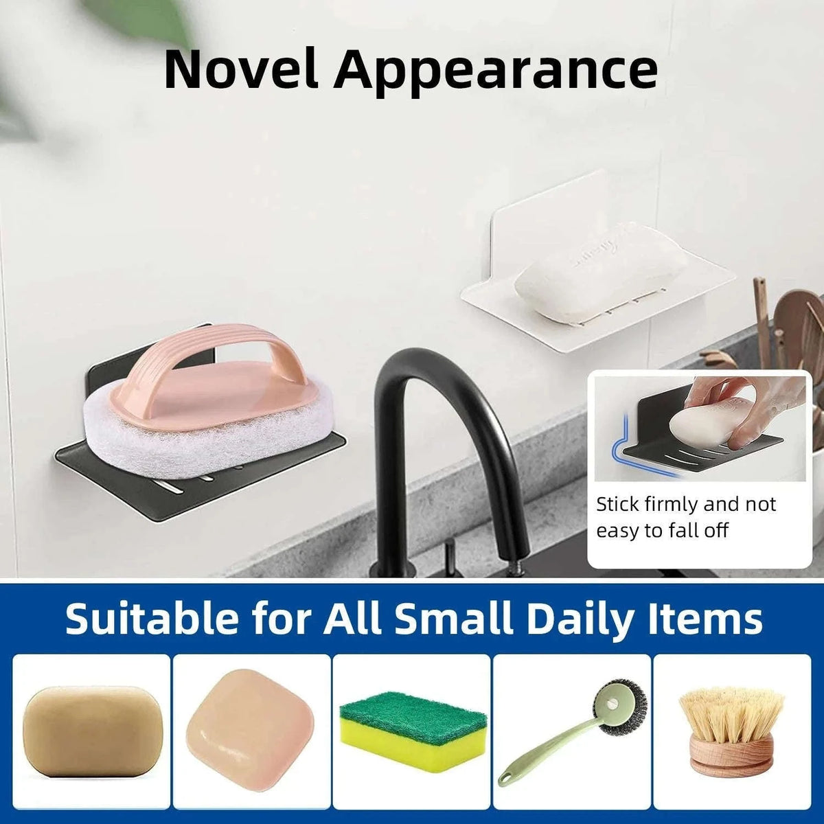 Aluminum Alloy Wall Mounted Soap Holder for Dry, Tidy Sinks-Gray explosion