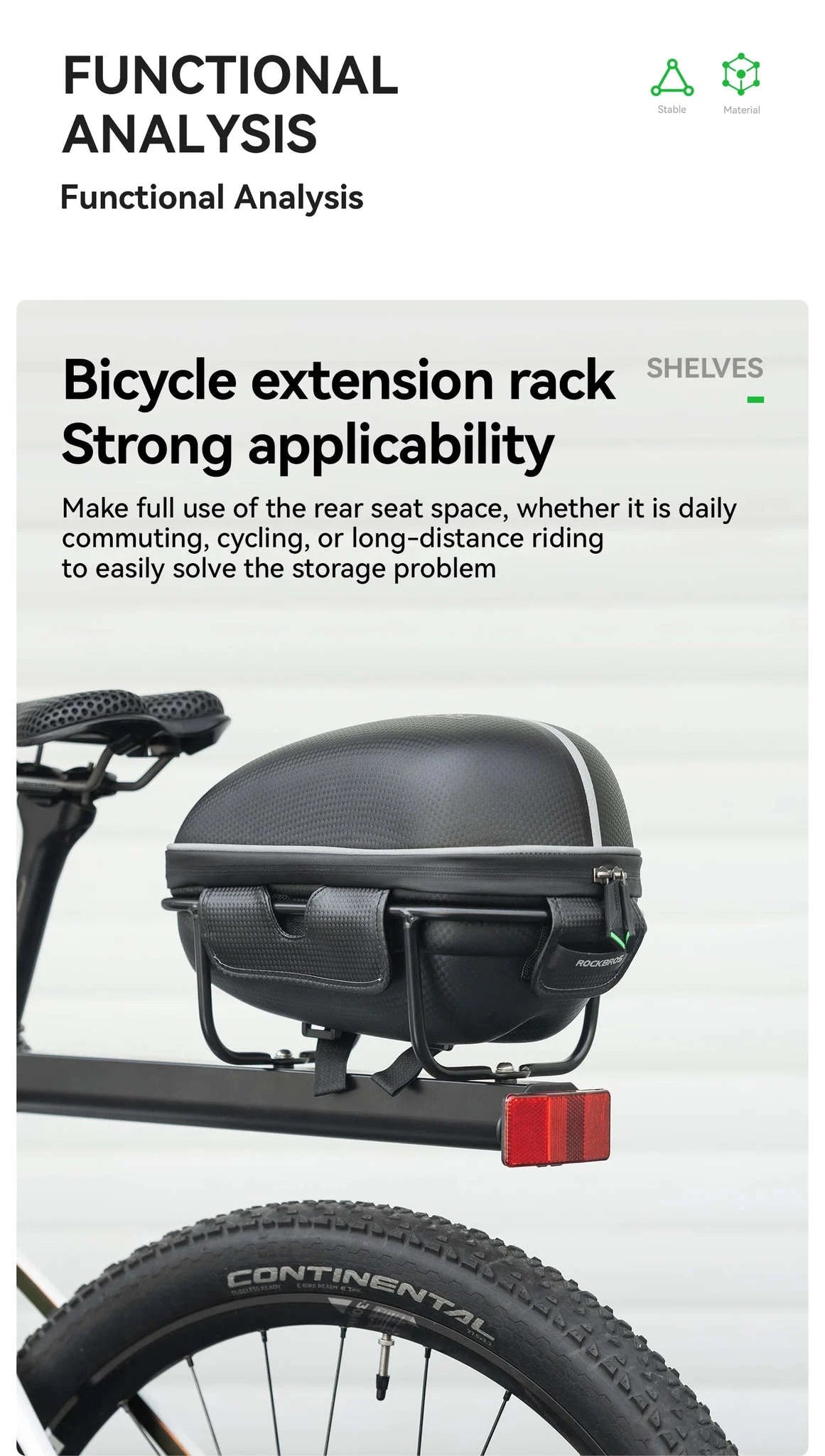Aluminum Bike Rear Rack Carrier Shelf for Extra Storage on Rides-H310