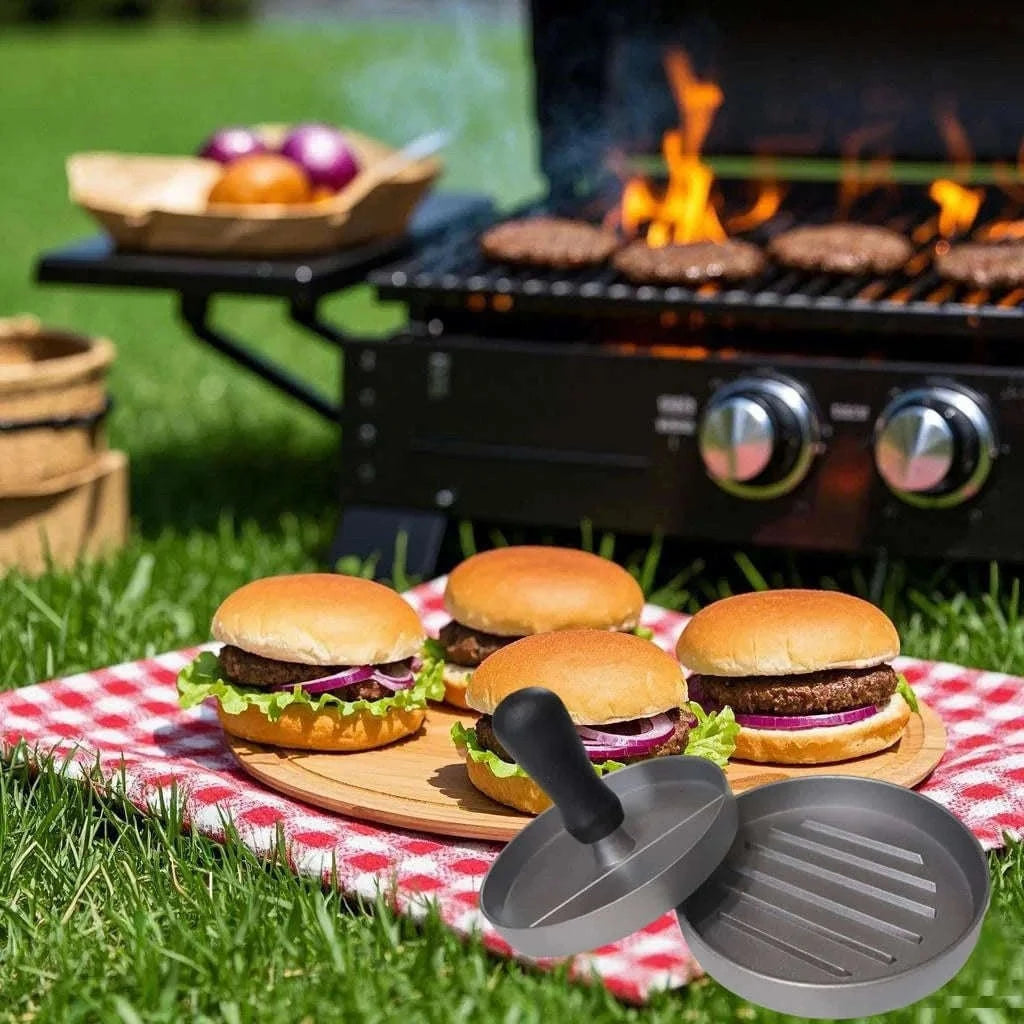 Aluminum Burger Press for Even, Shaped Homemade Patties-black