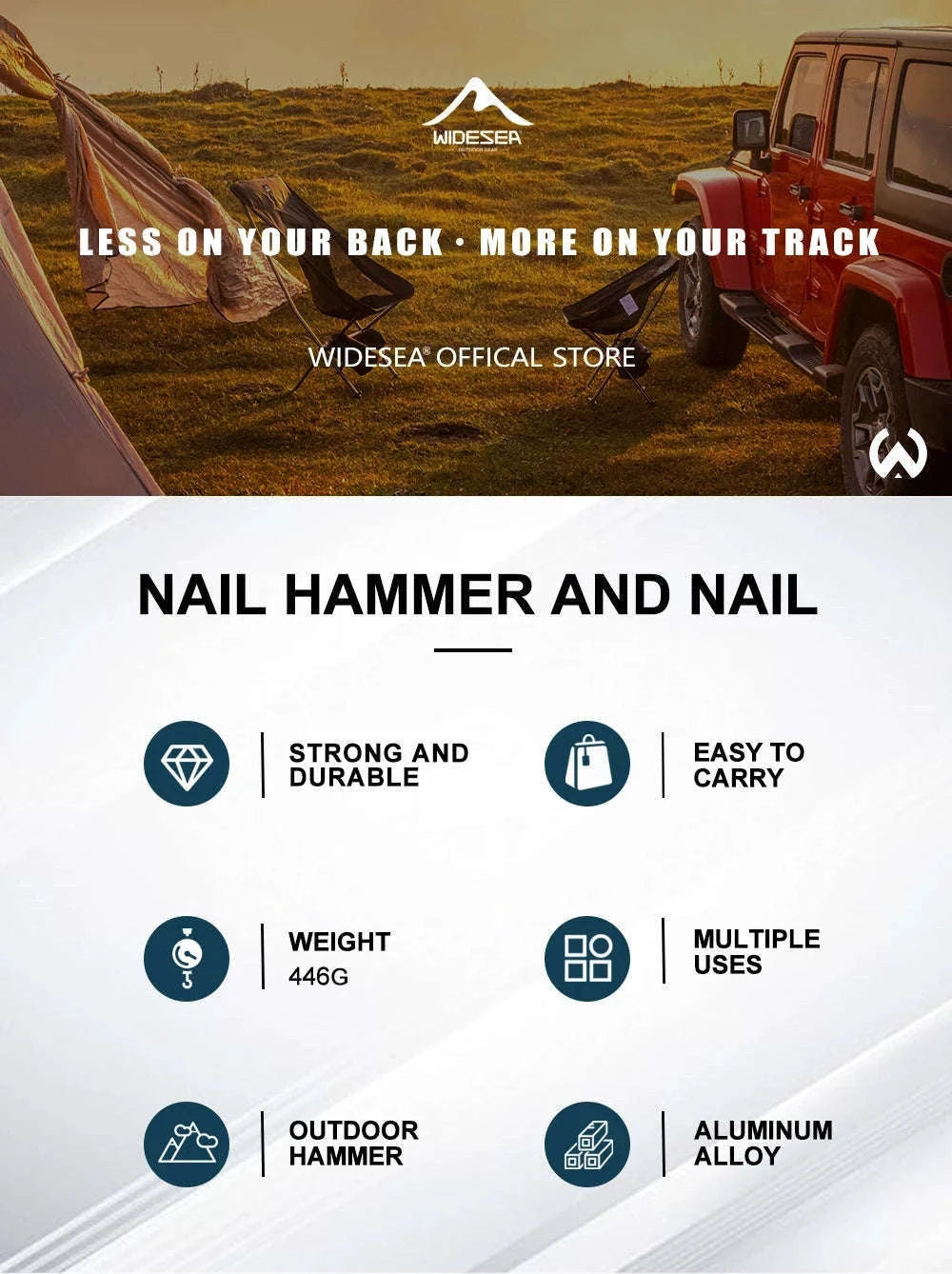 Aluminum Camping Nail Hammer-WSDC-002R