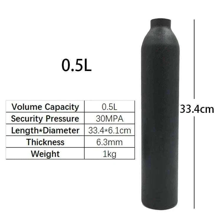 Aluminum CO2 Cylinder 30MPa M18×1.5 Thread for Aquarium & Gas Use-0.25L