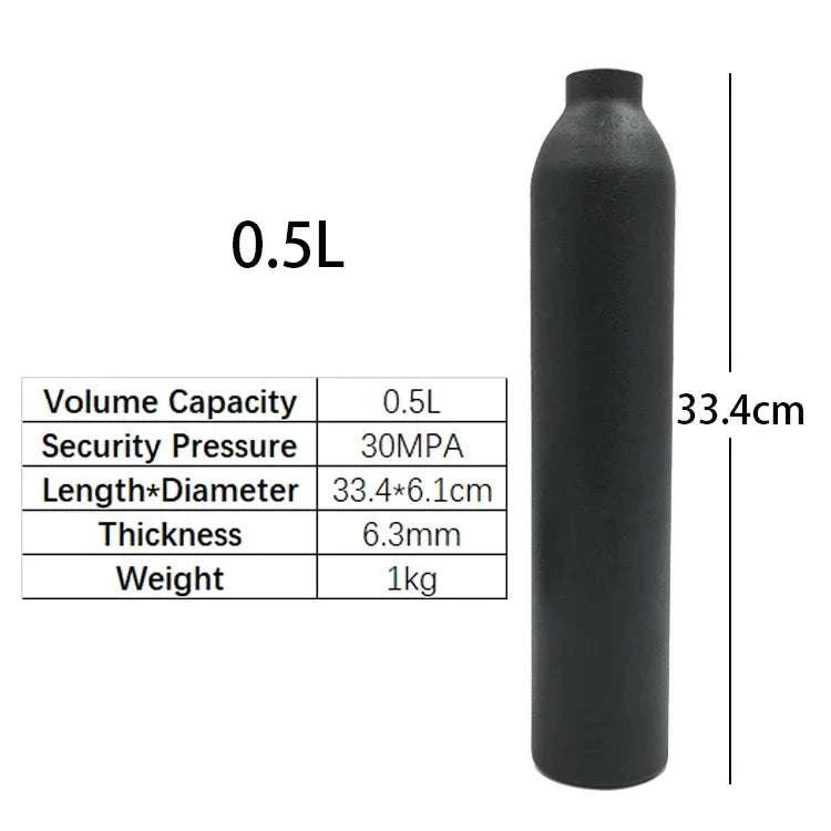 Aluminum CO2 Cylinder 30MPa M18×1.5 Thread for Aquarium & Gas Use-0.25L