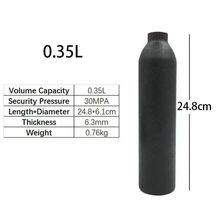 Aluminum CO2 Cylinder 30MPa M18×1.5 Thread for Aquarium & Gas Use-0.25L