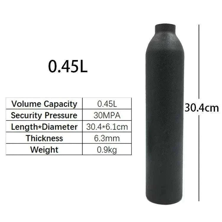 Aluminum CO2 Cylinder 30MPa M18×1.5 Thread for Aquarium & Gas Use-0.25L