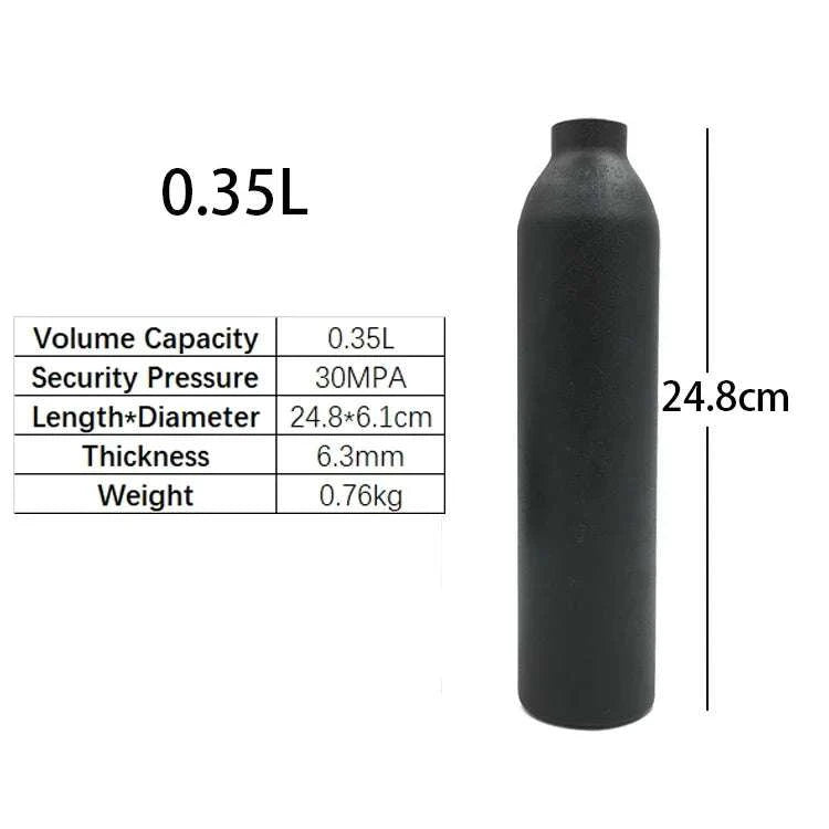 Aluminum CO2 Cylinder 30MPa M18×1.5 Thread for Aquarium & Gas Use-0.25L