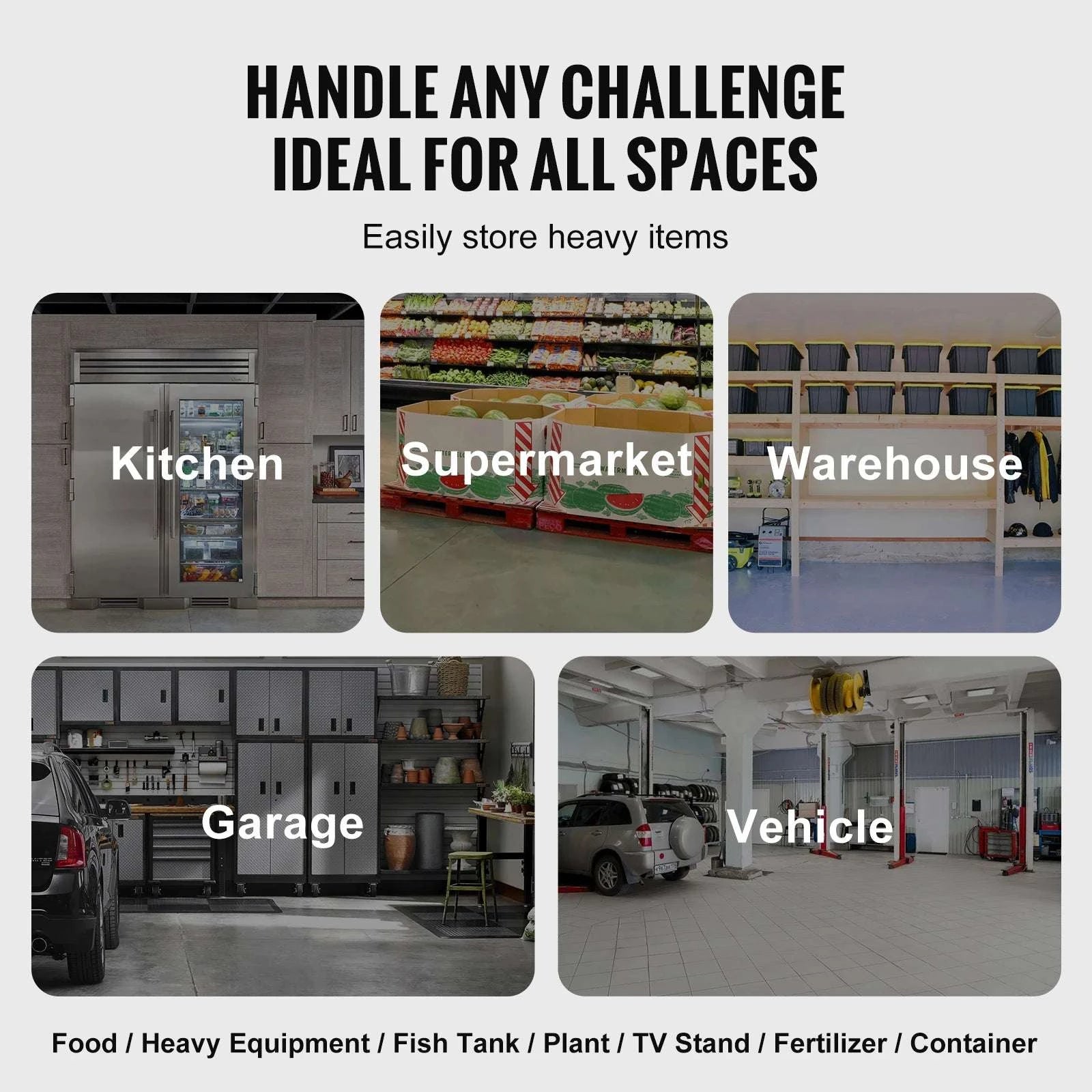 Aluminum Dunnage Rack 1800 lb Capacity 8" Floor Storage Shelf-48x20x8 in / United States