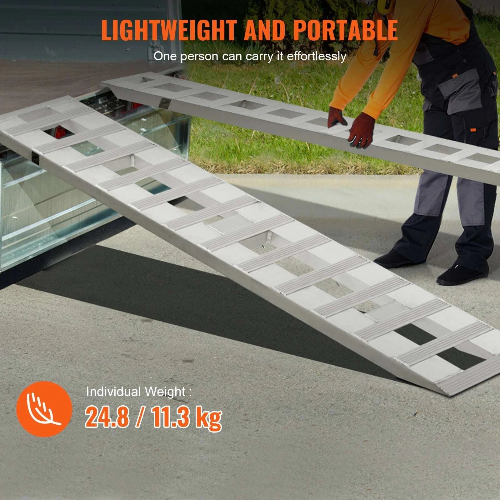 Aluminum Loading Ramps 6000 lb Capacity for ATV, Motorcycle & Mowers-72x15 inches / United States