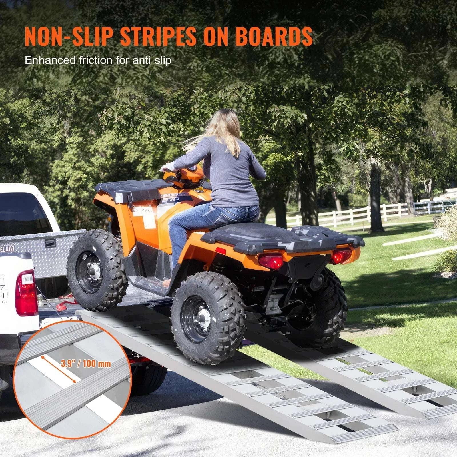 Aluminum Loading Ramps 6000 lb Capacity for ATV, Motorcycle & Mowers-72x15 inches / United States