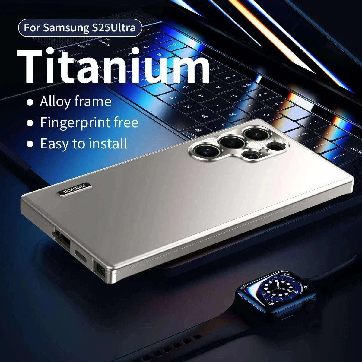 Aluminum Metal Magnetic Case for Samsung Galaxy S25 Ultra & S24 Ultra-Black / aluminum / Galaxy S24 Ultra