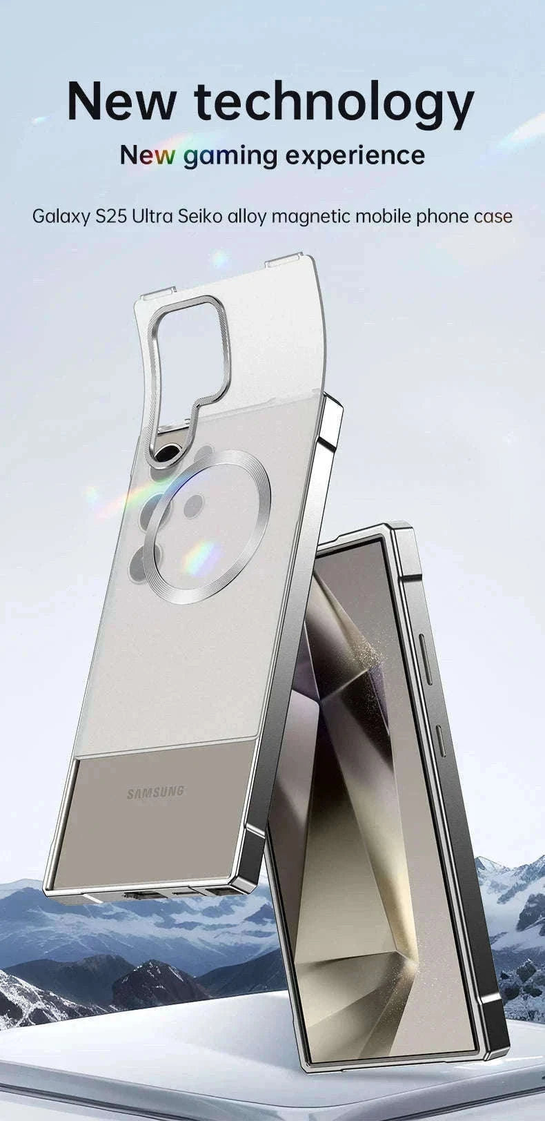 Aluminum Metal Magnetic Case for Samsung Galaxy S25 Ultra & S24 Ultra-Black / aluminum / Galaxy S24 Ultra