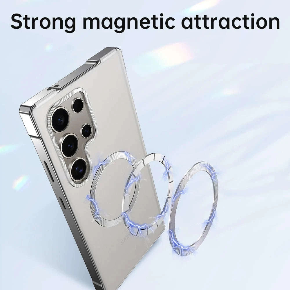 Aluminum Metal Magnetic Case for Samsung Galaxy S25 Ultra & S24 Ultra-Black / aluminum / Galaxy S24 Ultra